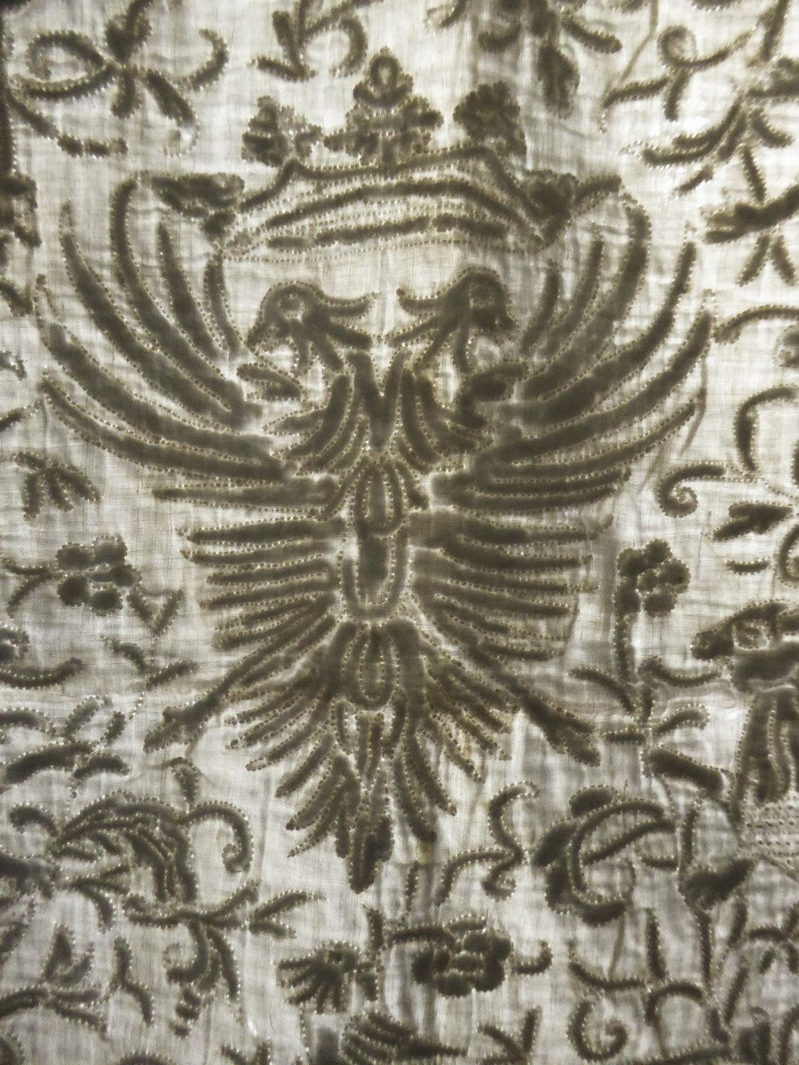 Boutis Chauffe-pied en Piqûre de Marseille et couronne Comtale - Provence XVIIe siècle-photo-7