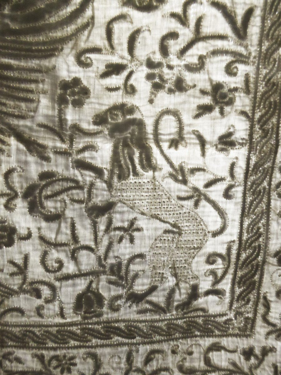 Boutis Chauffe-pied en Piqûre de Marseille et couronne Comtale - Provence XVIIe siècle-photo-8