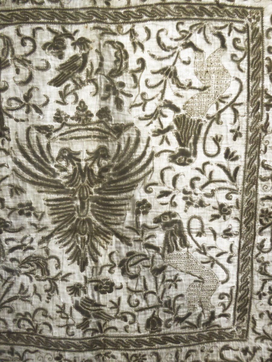 Boutis Chauffe-pied en Piqûre de Marseille et couronne Comtale - Provence XVIIe siècle