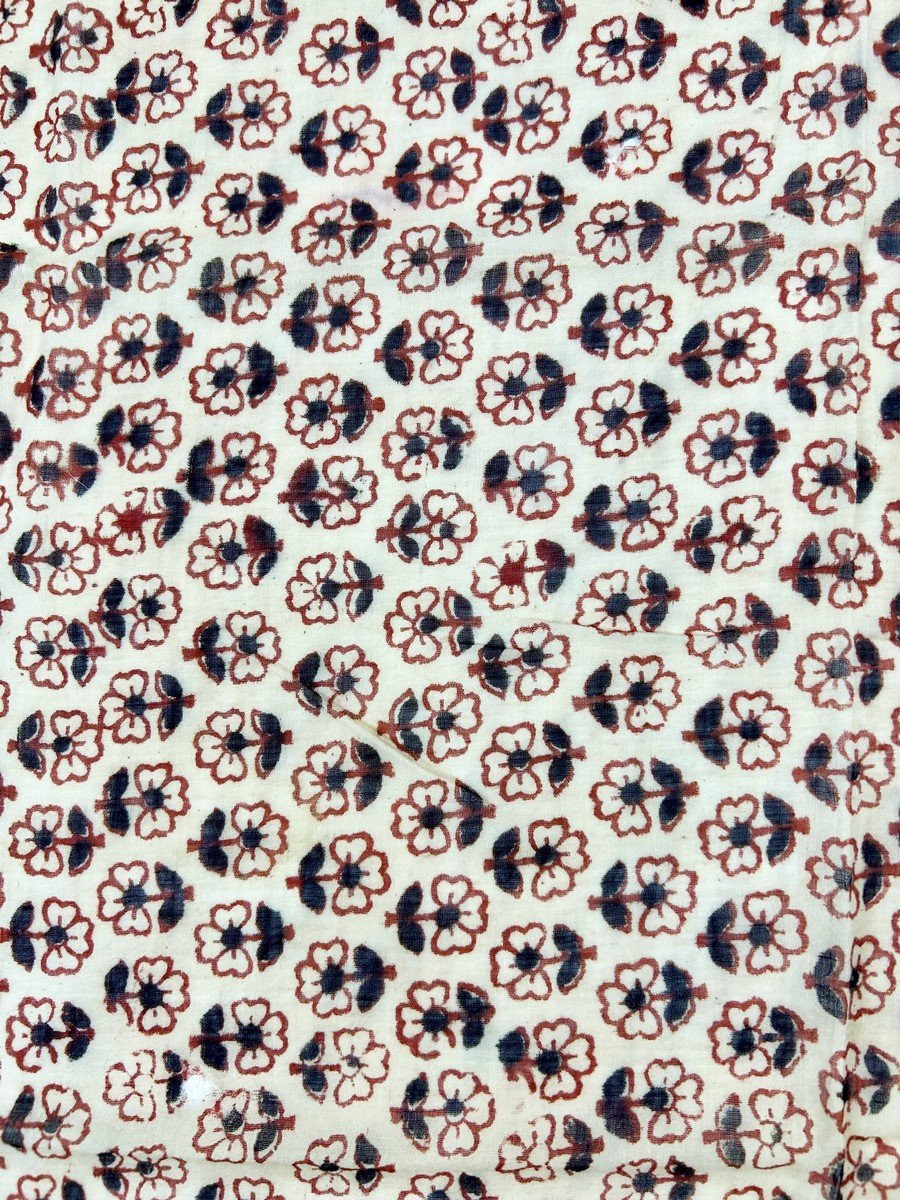 Sanganer Kerchief, Woodblock Printed - India, Circa 1900-photo-1