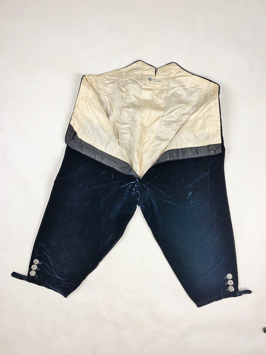 Habit de cour britannique complet en velours bleu-nuit - Angleterre Circa 1910-1930-photo-6