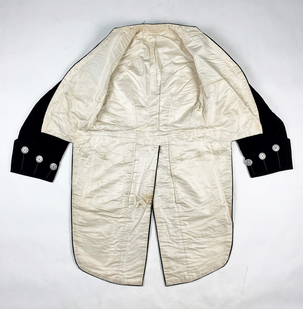 Habit de cour britannique complet en velours bleu-nuit - Angleterre Circa 1910-1930-photo-8