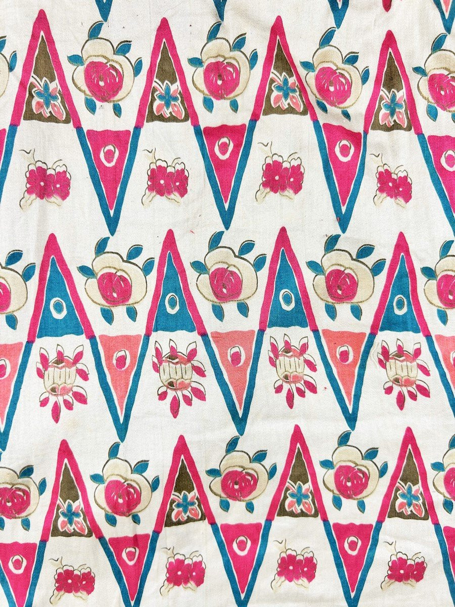 Manteau en crêpe de laine brodé au Cornely, doublure imprimé de l'Atelier Martine - France 1920-photo-7