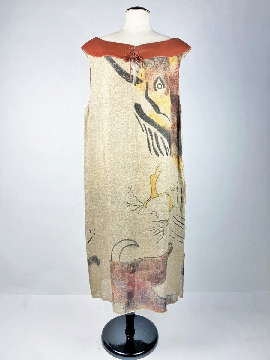 Robe de Jean-Charles de Castelbajac dite Lascaux, peinte par Eliakim - France Eté 1980-photo-3