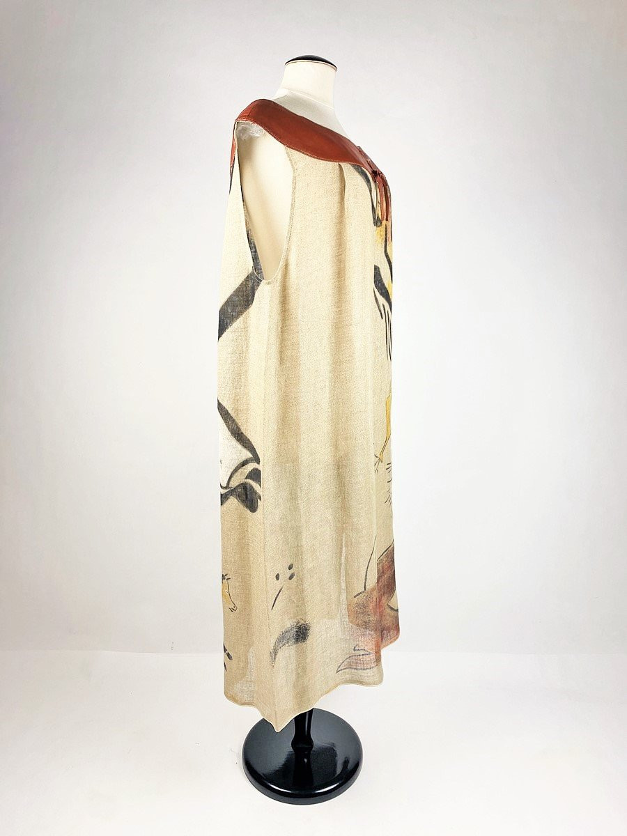 Robe de Jean-Charles de Castelbajac dite Lascaux, peinte par Eliakim - France Eté 1980-photo-4