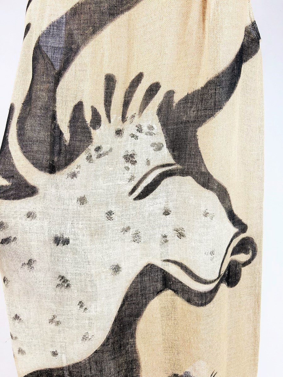 Robe de Jean-Charles de Castelbajac dite Lascaux, peinte par Eliakim - France Eté 1980-photo-3