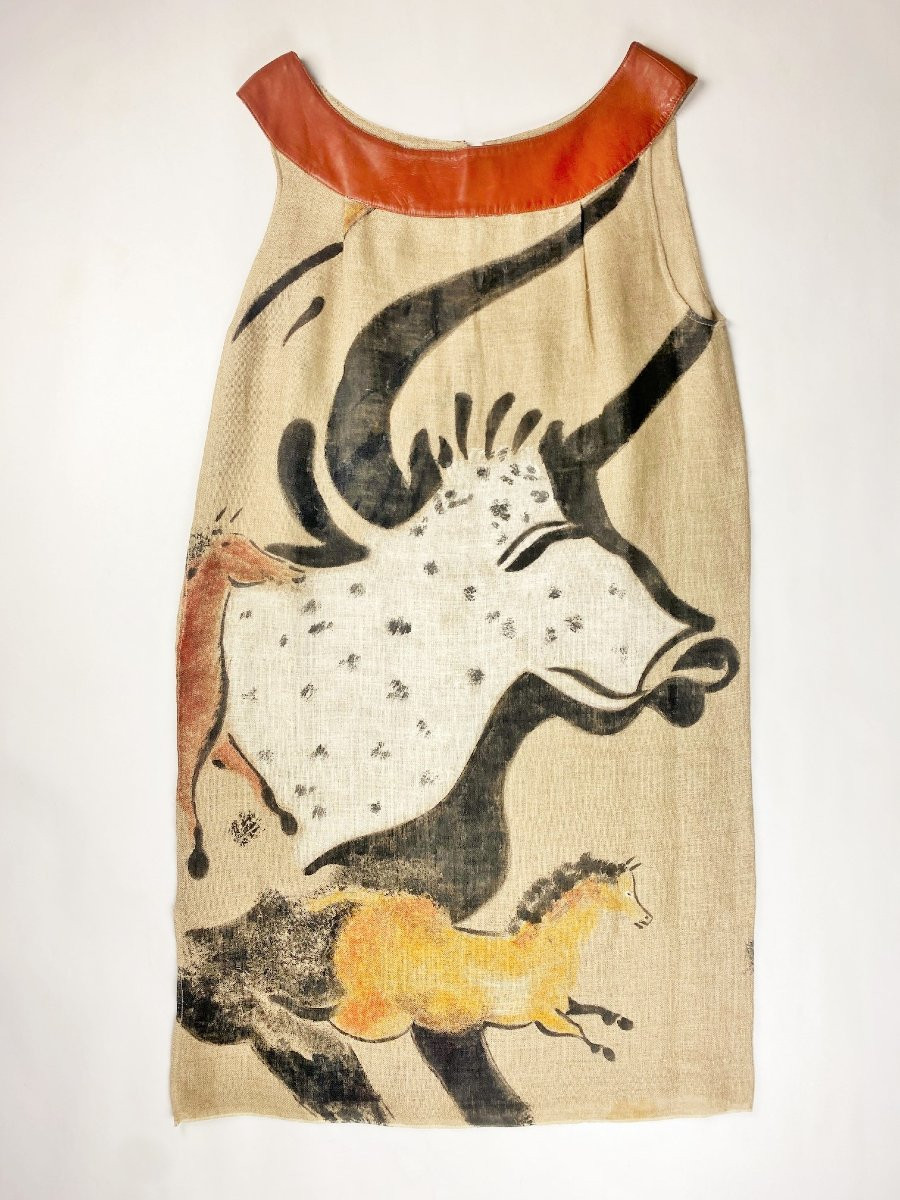 Robe de Jean-Charles de Castelbajac dite Lascaux, peinte par Eliakim - France Eté 1980-photo-6