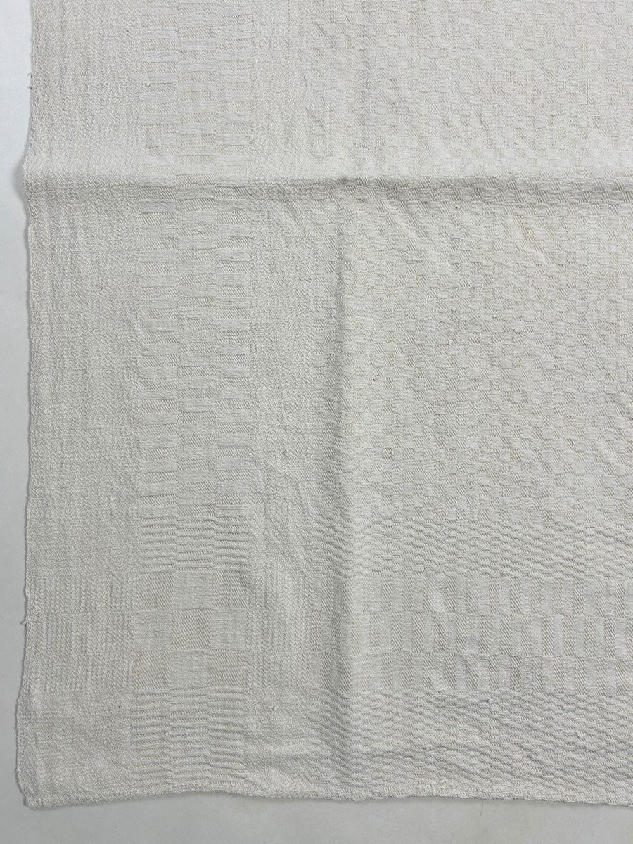 Rustic Basin Tablecloth, Marked Tb - France, Late 18th Or Early 19th Century-photo-4