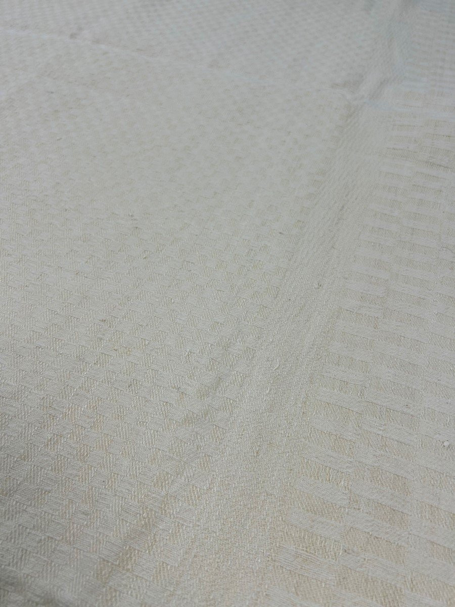 Rustic Basin Tablecloth, Marked Tb - France, Late 18th Or Early 19th Century-photo-3