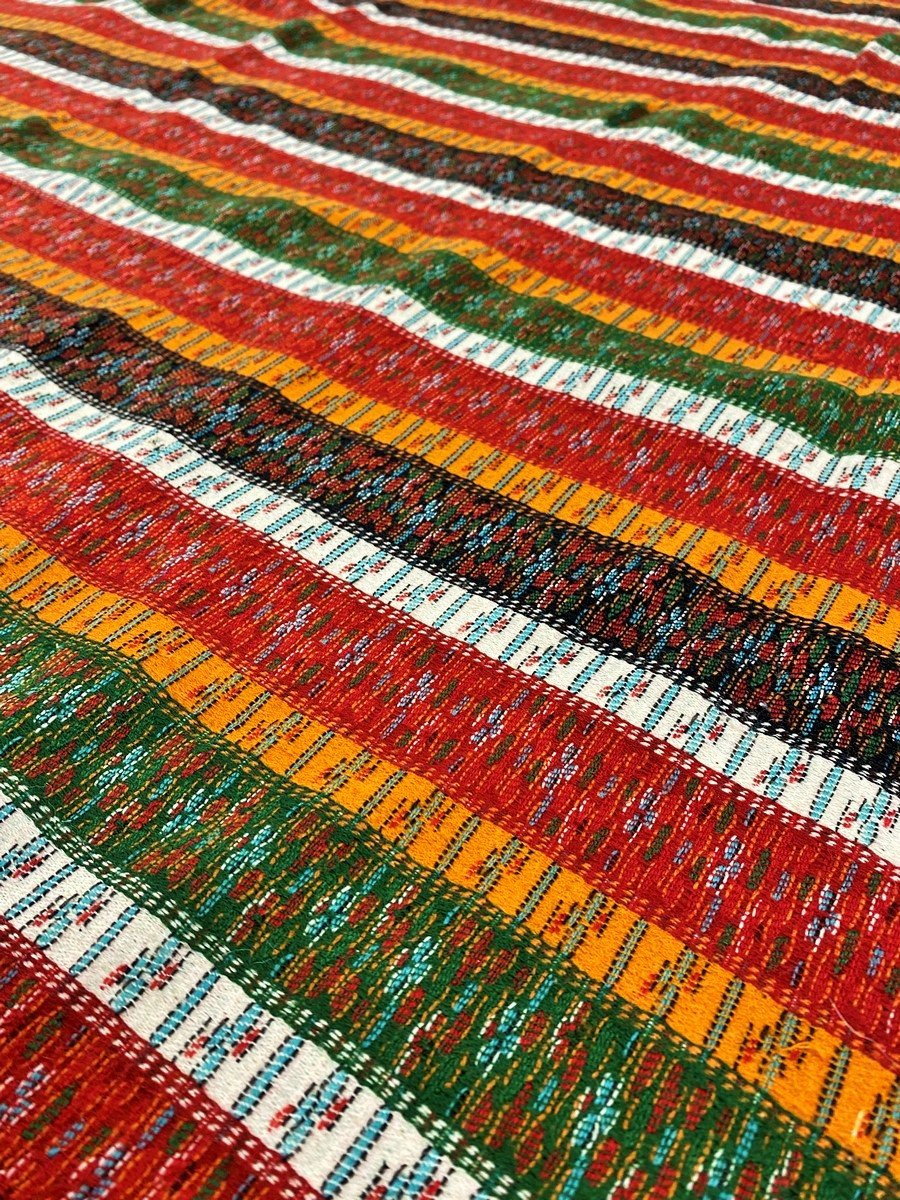 Long Cashmere Wool Shawl With Bayadere Pattern - France, Provence, Circa 1860-1880-photo-6