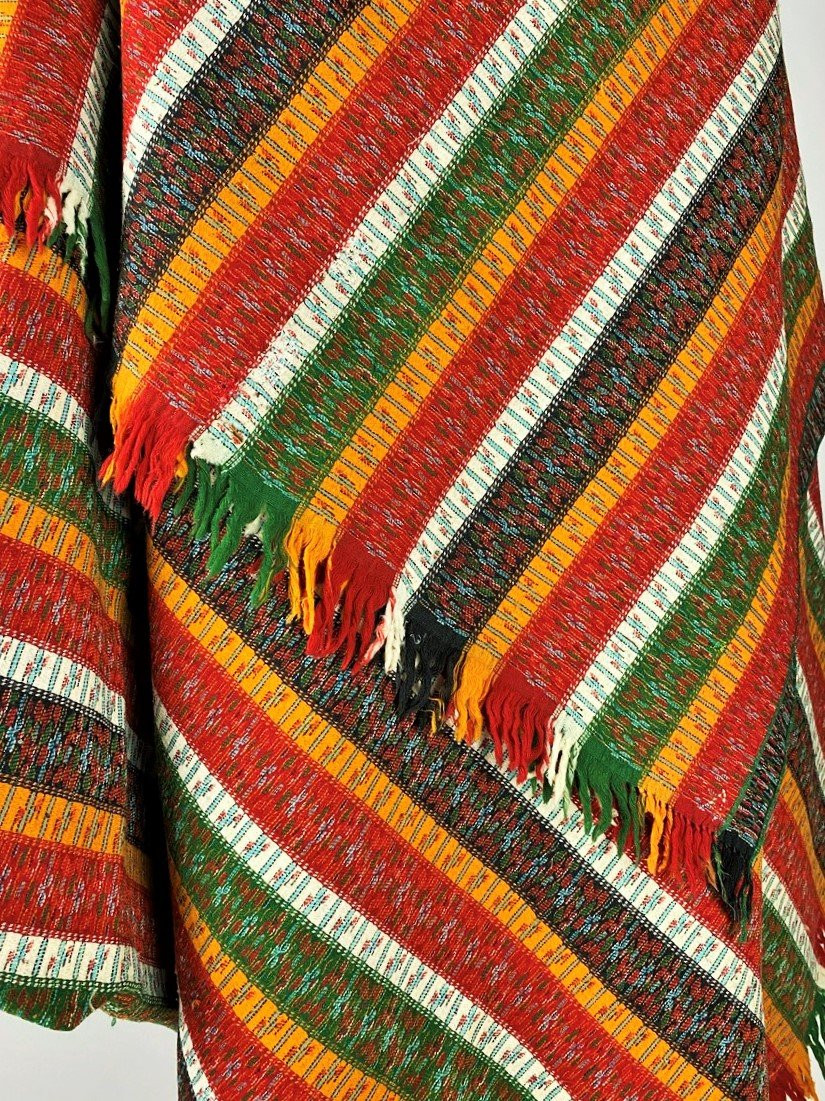 Long Cashmere Wool Shawl With Bayadere Pattern - France, Provence, Circa 1860-1880-photo-8