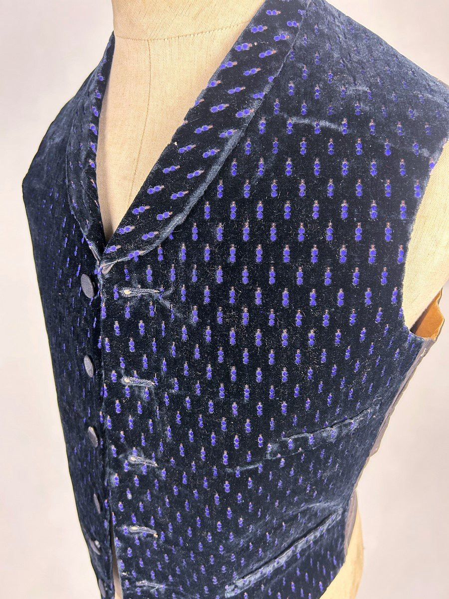 Miniature Brocaded Velvet Waistcoat Of An Elegant Man - France, Provence, Circa 1870-1890-photo-4