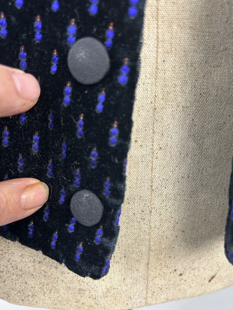 Miniature Brocaded Velvet Waistcoat Of An Elegant Man - France, Provence, Circa 1870-1890-photo-8