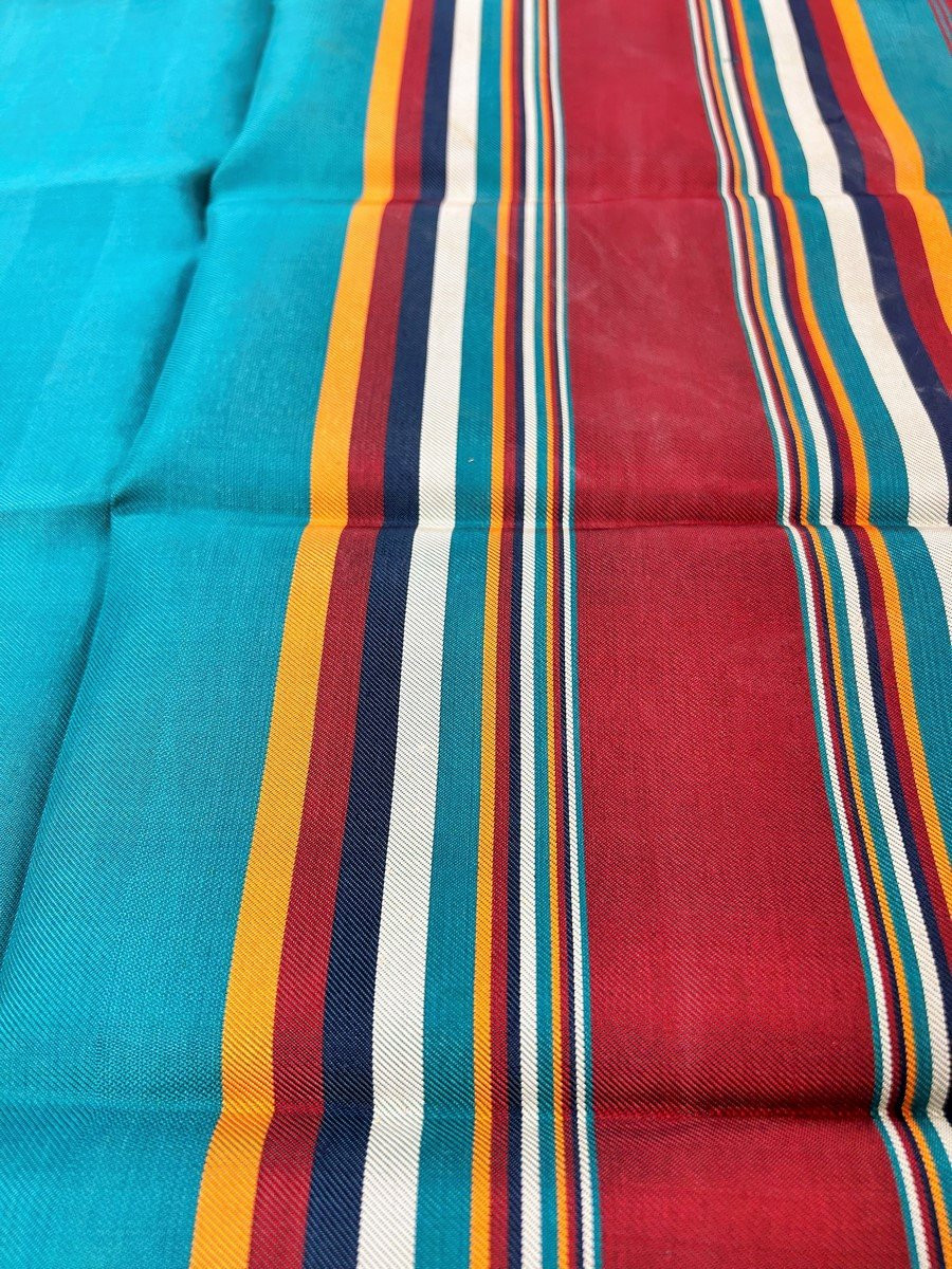 A Striped Silk Futah Shawl From Tunis, Circa 1960-photo-5