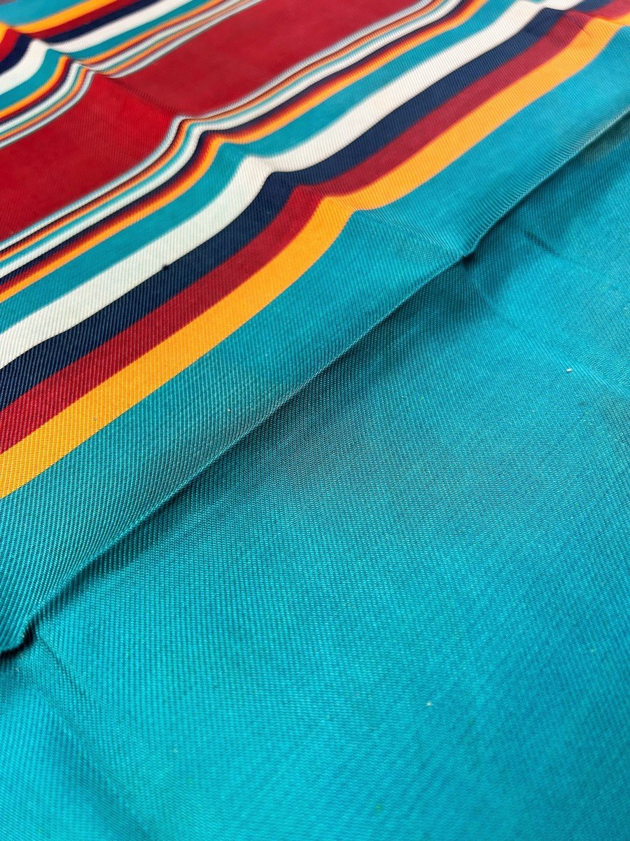 A Striped Silk Futah Shawl From Tunis, Circa 1960-photo-7
