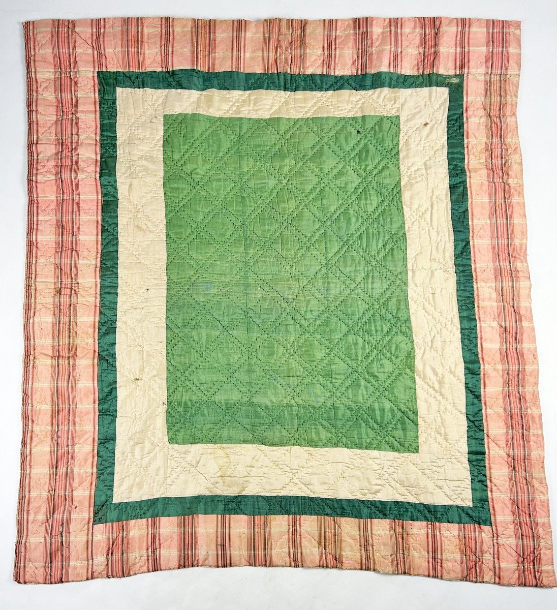 A Patchwork Quilt Of Silk Taffeta - Provence, Late 18th Century-photo-4