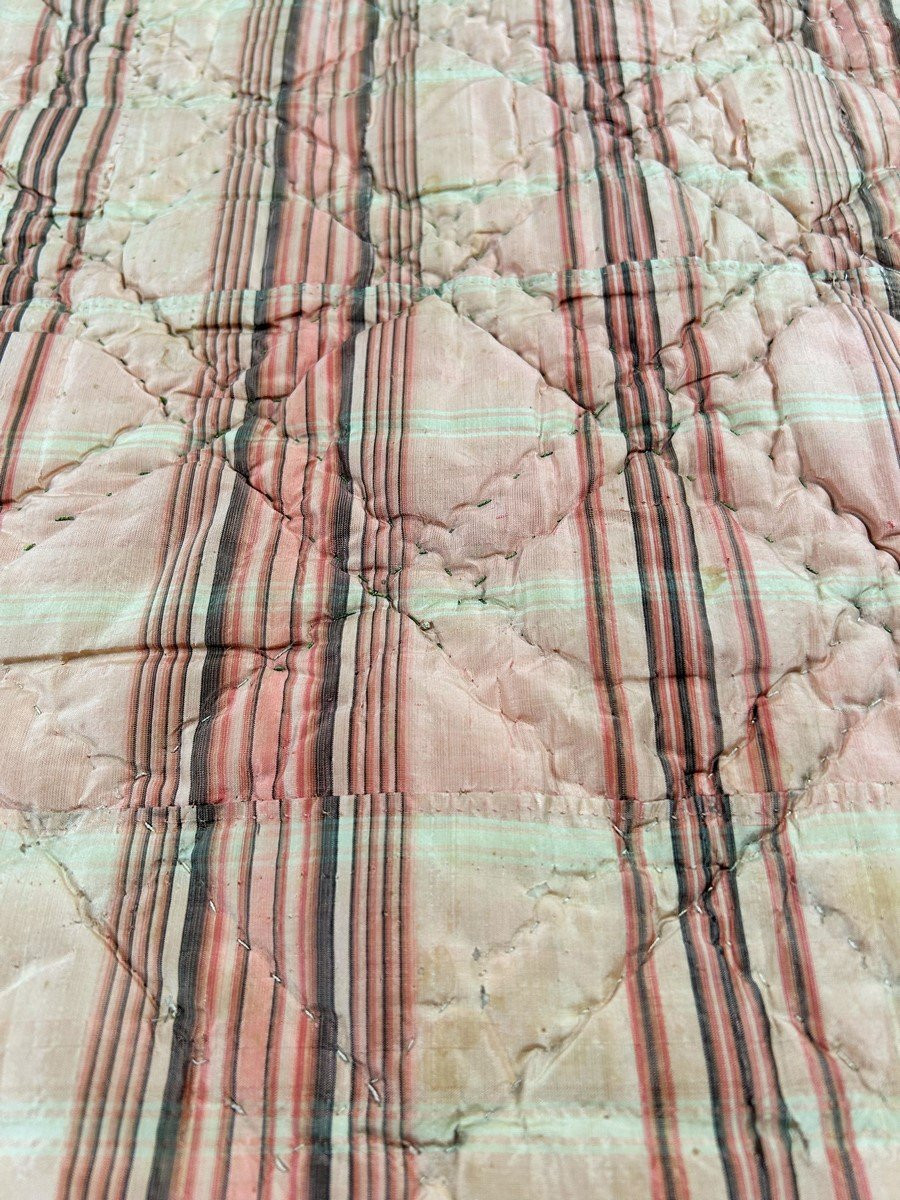 A Patchwork Quilt Of Silk Taffeta - Provence, Late 18th Century-photo-7