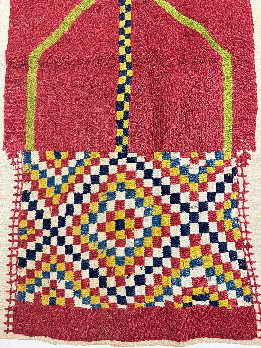 Chefchaouen, un panneau en broderie de soie sur lin - Maroc Circa 1880 -1930-photo-6