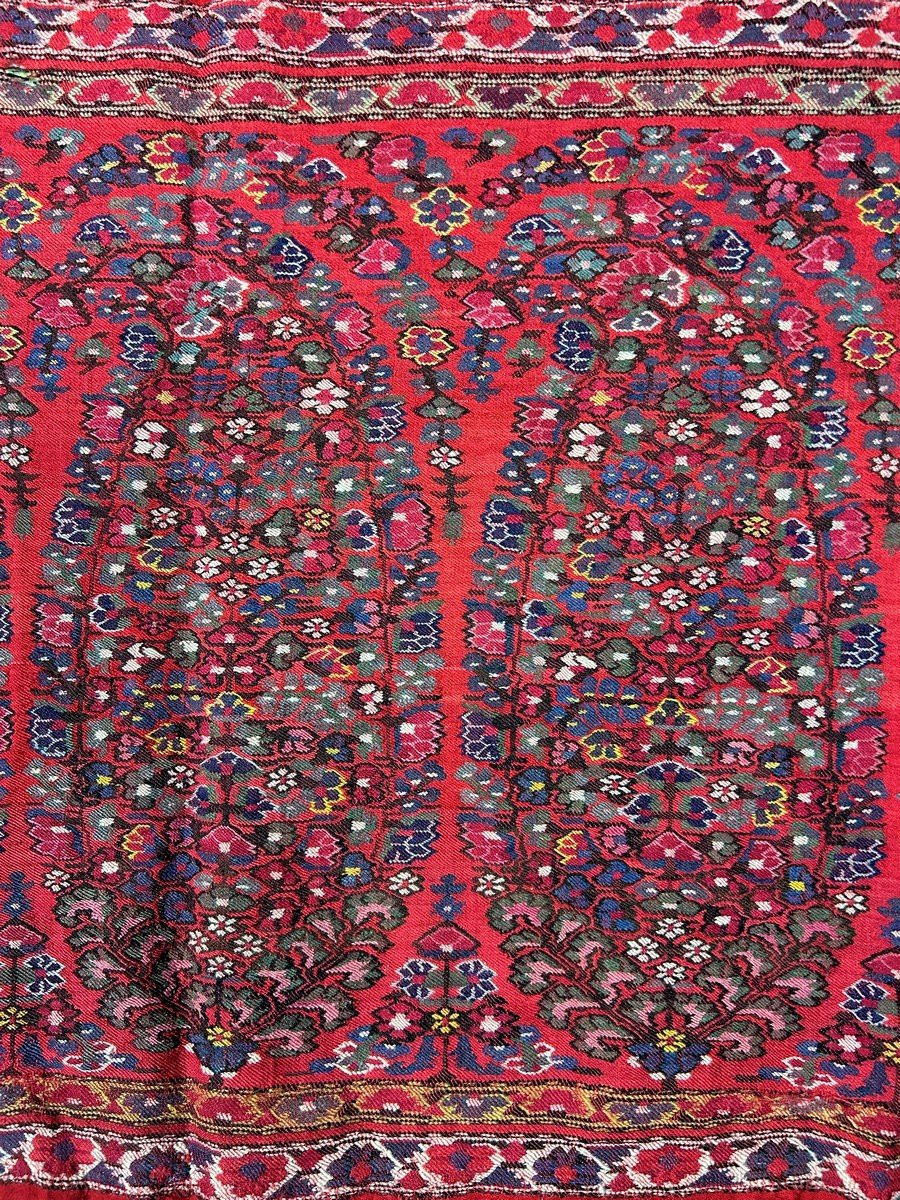 Châle des Indes Espoliné au point de tapisserie- Compagnie des Indes Fin XVIIIe siècle-photo-3