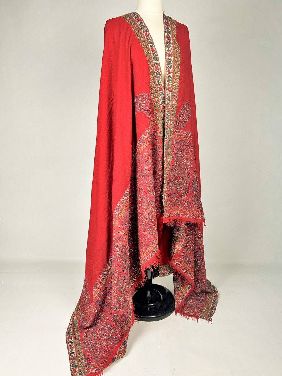 Châle des Indes Espoliné au point de tapisserie- Compagnie des Indes Fin XVIIIe siècle-photo-7