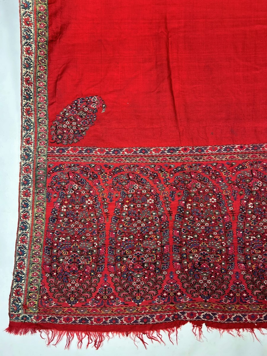 Châle des Indes Espoliné au point de tapisserie- Compagnie des Indes Fin XVIIIe siècle