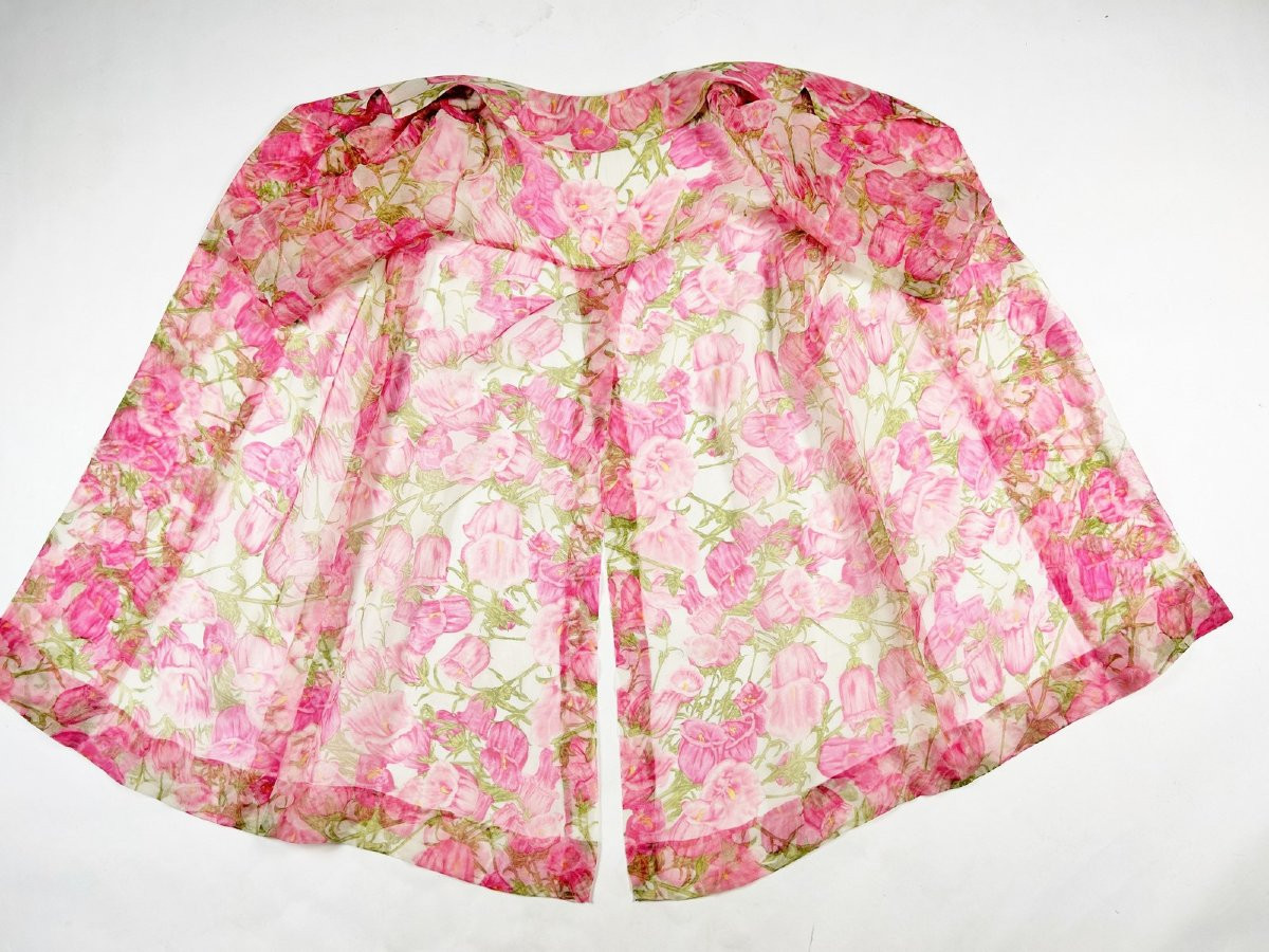 Printed Organza Ceremonial Coat In The Style Of Pierre Balmain - France Circa 1958-1962-photo-8