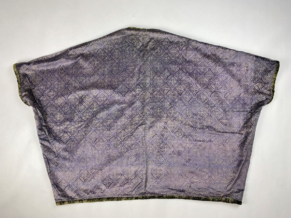Kaftan ou veste en velours imprimé argent de Mariano Fortuny - Venise Italie Circa 1920-1930-photo-1