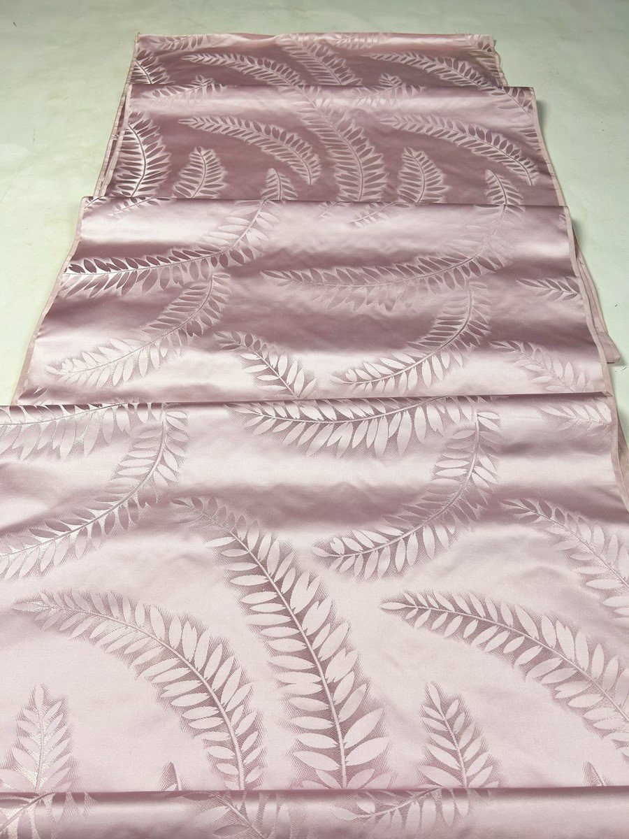 Length Of Art Nouveau Damask Satin With Ferns - France Circa 1895-1910-photo-3