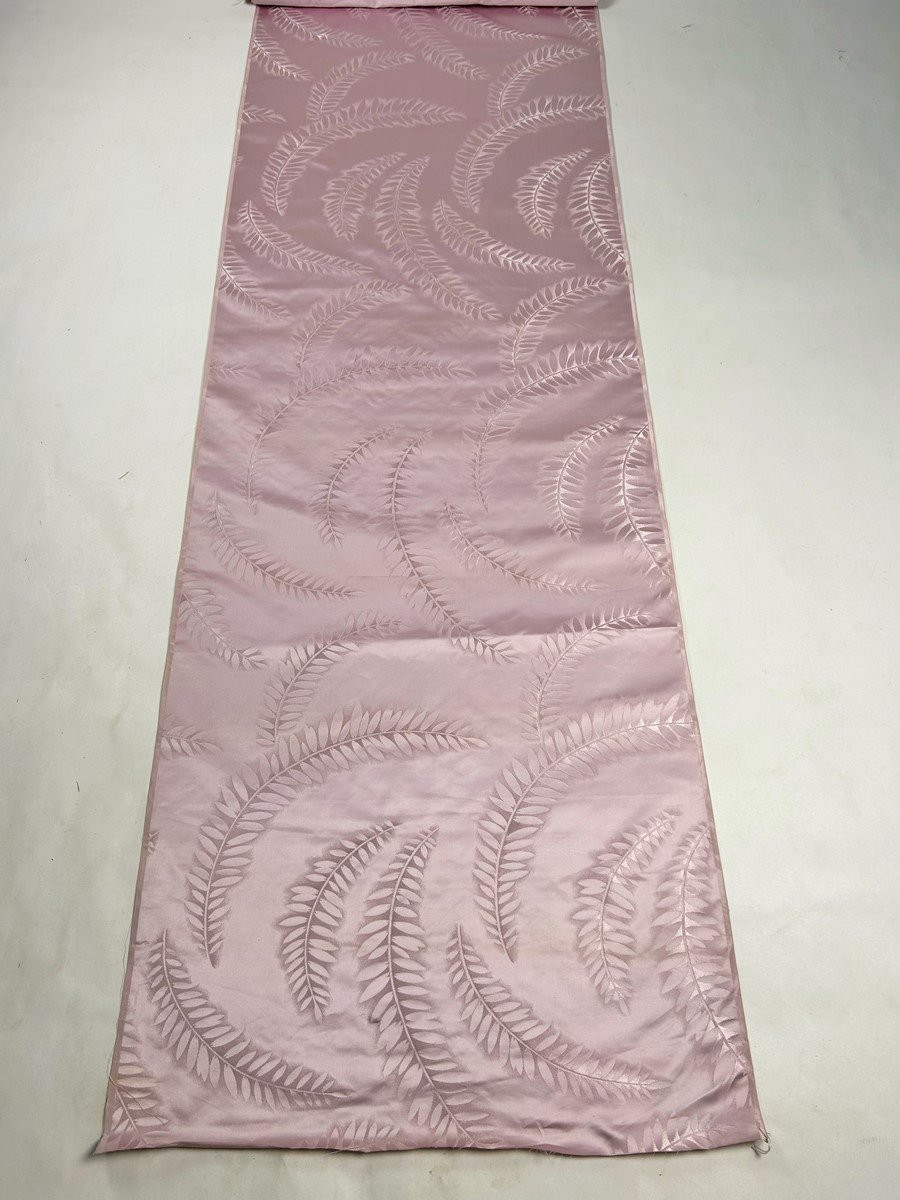 Length Of Art Nouveau Damask Satin With Ferns - France Circa 1895-1910-photo-4