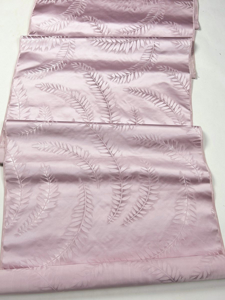 Length Of Art Nouveau Damask Satin With Ferns - France Circa 1895-1910-photo-1