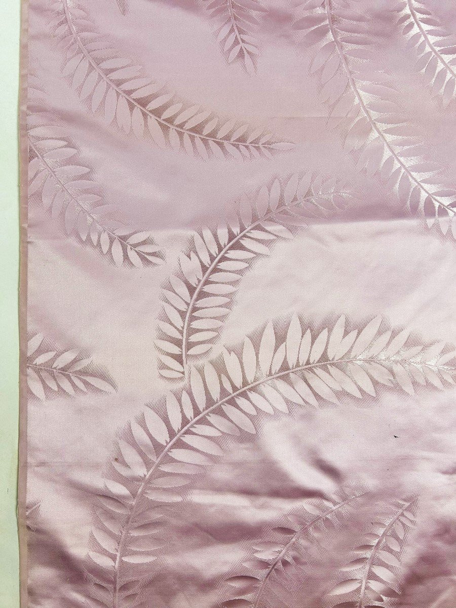 Length Of Art Nouveau Damask Satin With Ferns - France Circa 1895-1910-photo-2