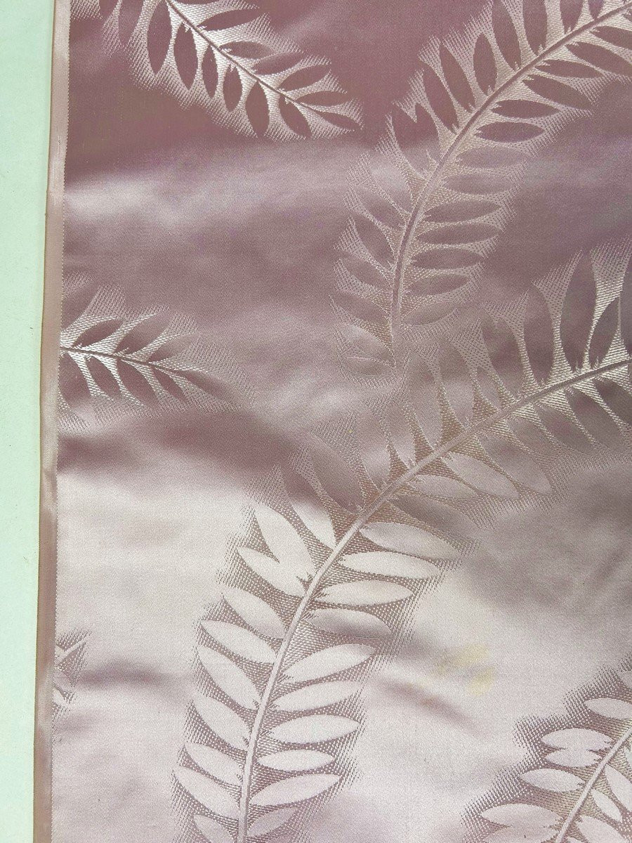 Length Of Art Nouveau Damask Satin With Ferns - France Circa 1895-1910-photo-4
