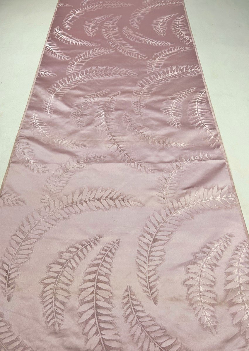 Length Of Art Nouveau Damask Satin With Ferns - France Circa 1895-1910-photo-5