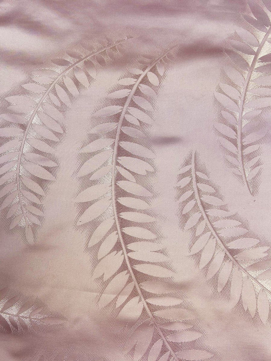 Length Of Art Nouveau Damask Satin With Ferns - France Circa 1895-1910-photo-6