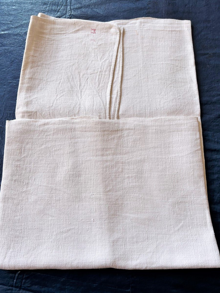 Drap De Bain En Basin Siglé ME - France Fin 18ème début 19ème siècle-photo-2