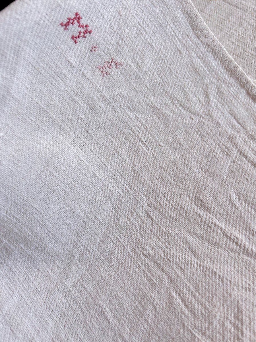 Drap De Bain En Basin Siglé ME - France Fin 18ème début 19ème siècle-photo-4