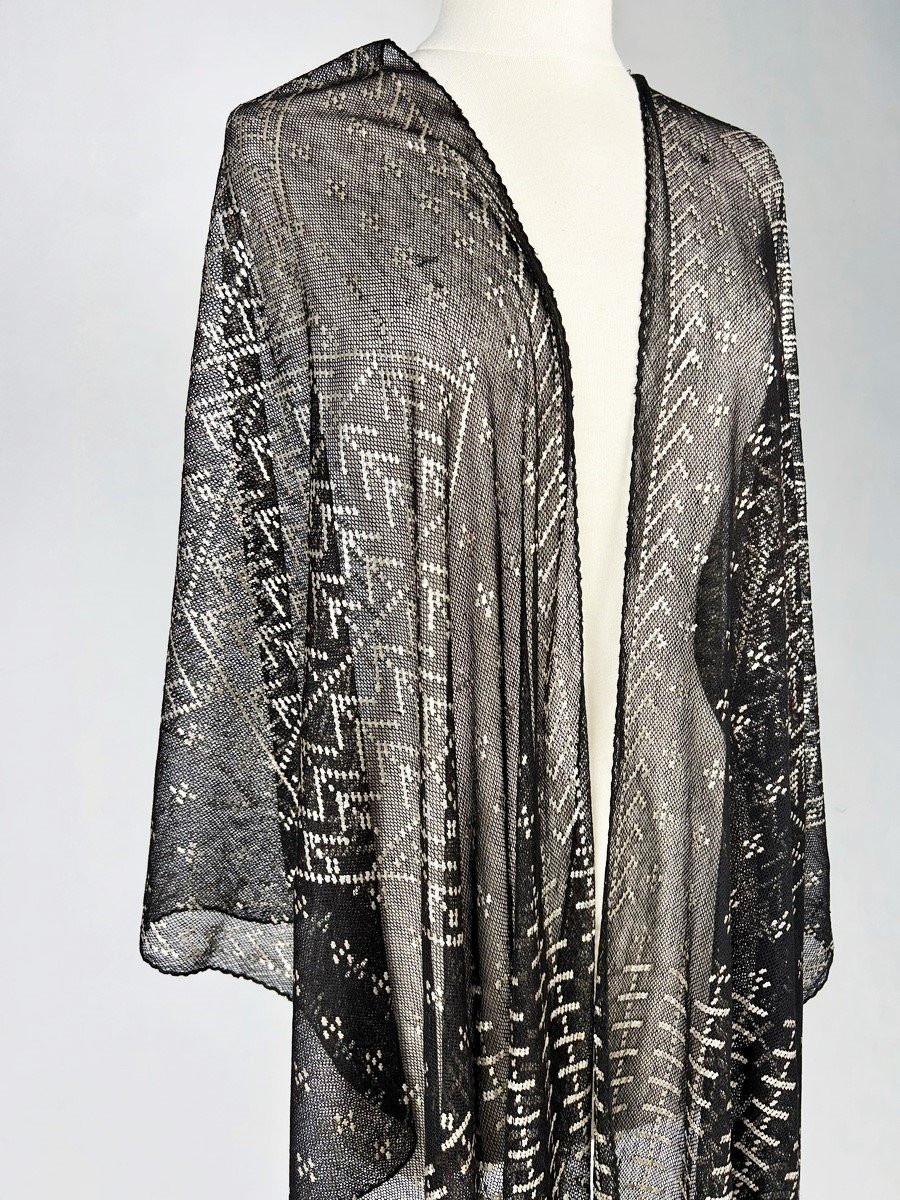 Etole dit Assuit en voile de coton et lames de métal argenté - Egypte Circa 1930-1940-photo-3