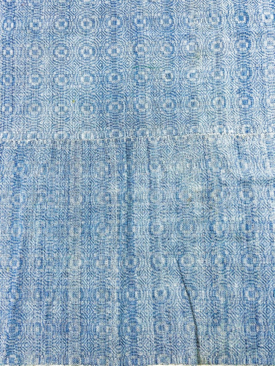 An Indigo Woven Fabric With A Chevron Pattern - Germany (?) 17th Or 18th Century-photo-3