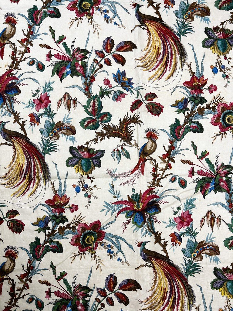 Chintz, Persian Or Indian Block-printed Fabrics - Oberkampf Factory (?) Circa 1820-1830-photo-5