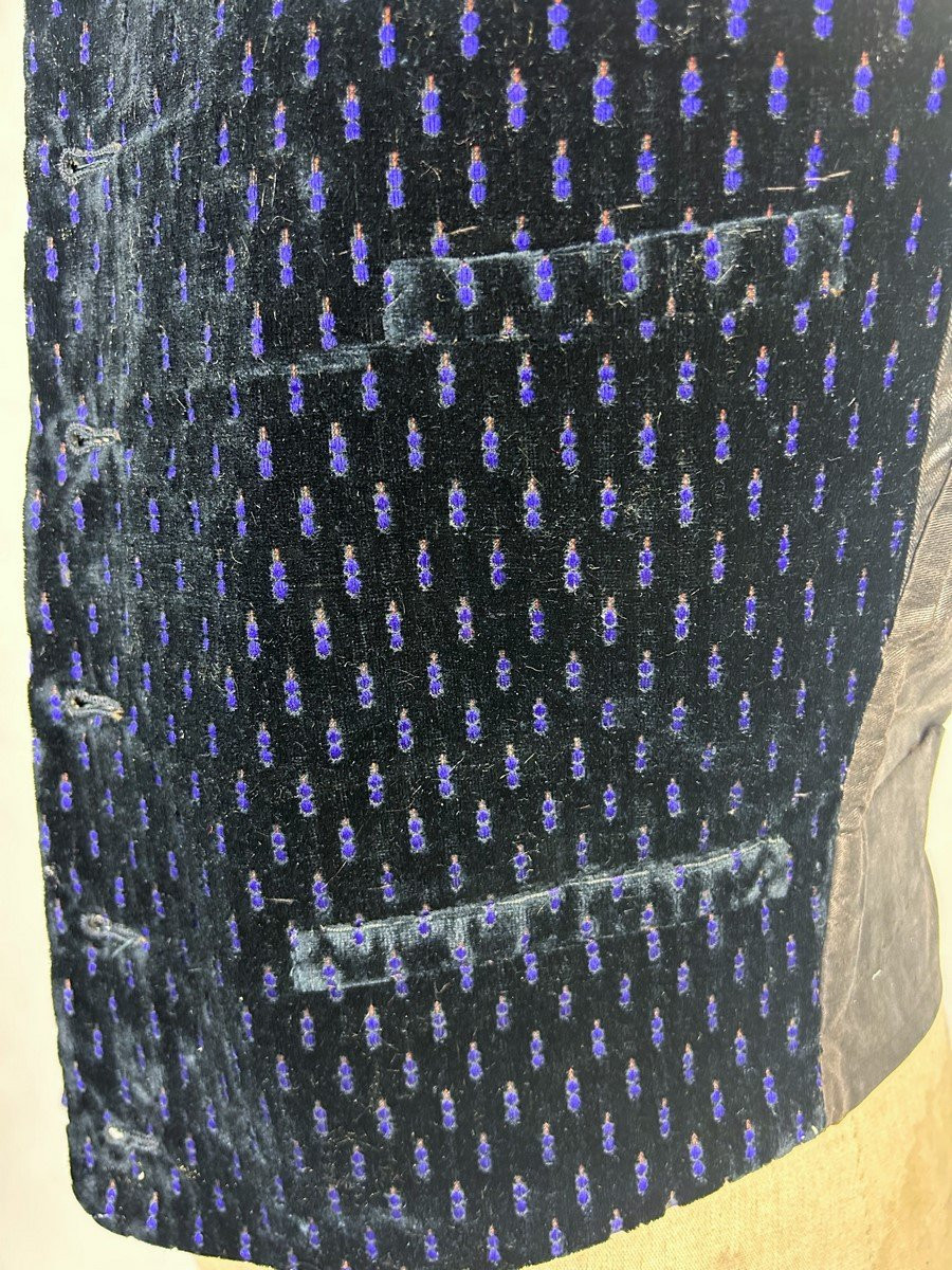 Miniature Brocaded Velvet Waistcoat Of An Elegant Man - France, Provence, Circa 1870-1890-photo-4