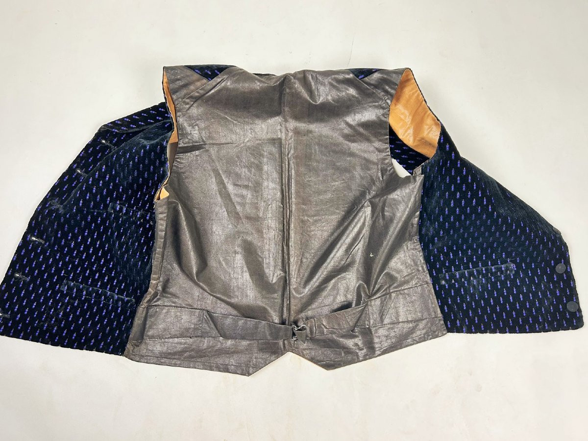 Miniature Brocaded Velvet Waistcoat Of An Elegant Man - France, Provence, Circa 1870-1890-photo-6