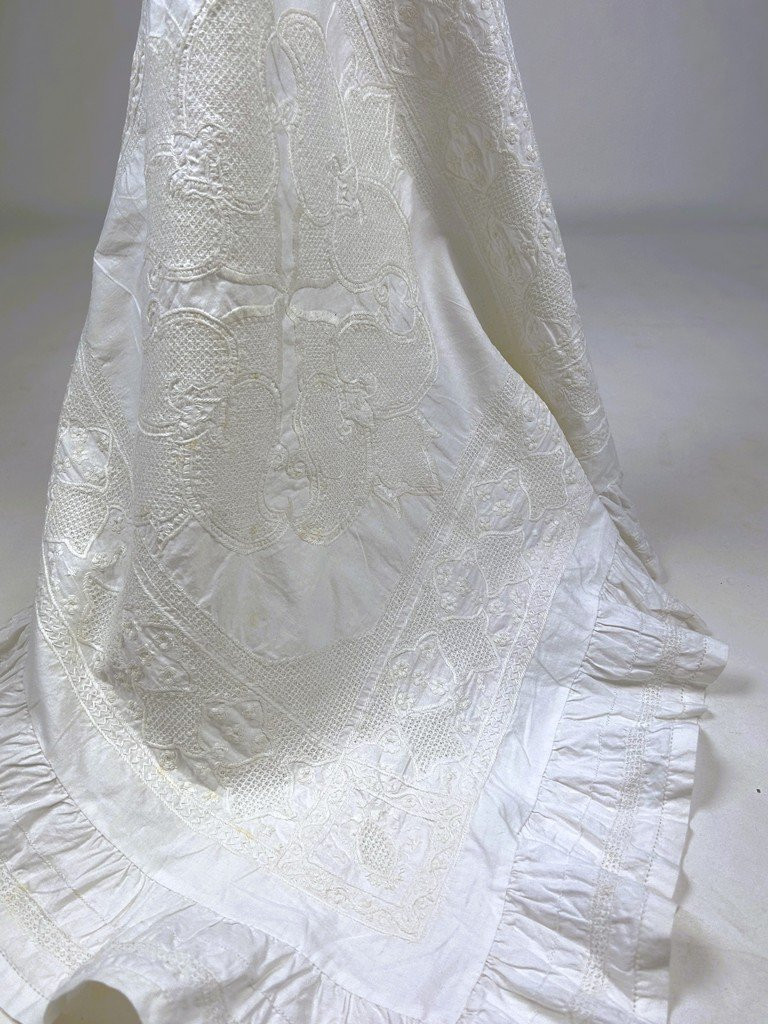 Un napperon en broderie perse sur percale de coton - Perse Iran début XXe siècle-photo-6