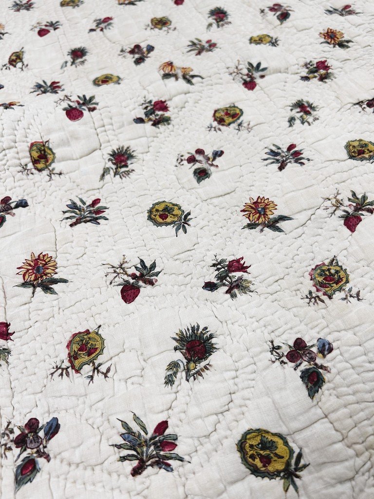 Courtepointe en Indienne à Herbiers - Alsace ou Jouy en Josas pour la Provence Circa 1780-photo-6