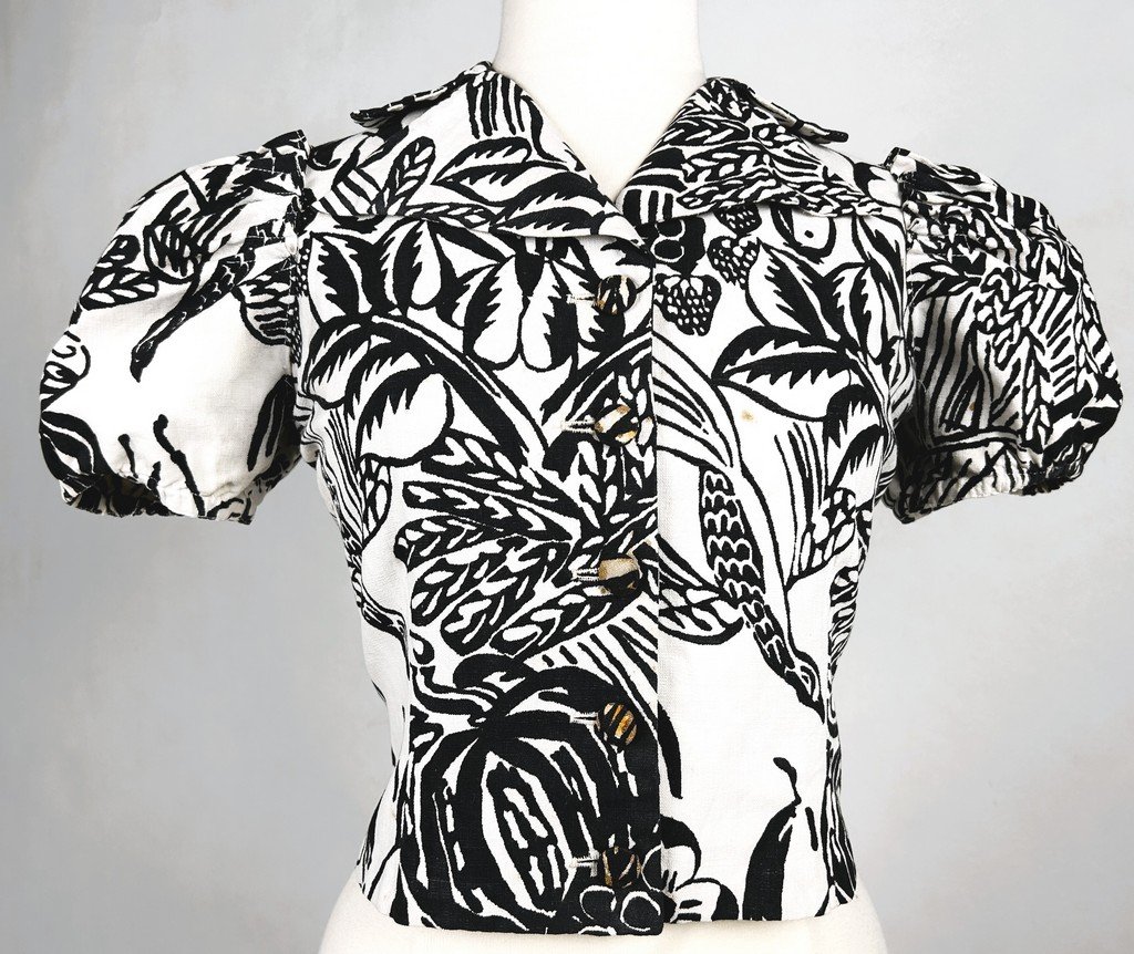 Corsage en Toile de Tournon, Raoul Dufy pour Jacques Heim - France Circa 1940-photo-2