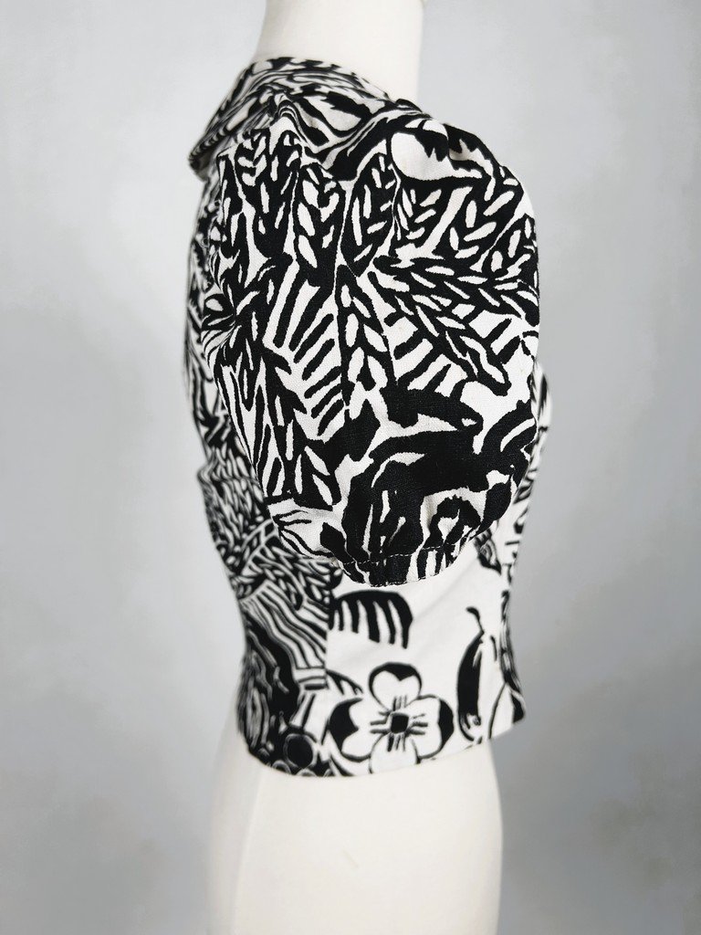 Corsage en Toile de Tournon, Raoul Dufy pour Jacques Heim - France Circa 1940-photo-2