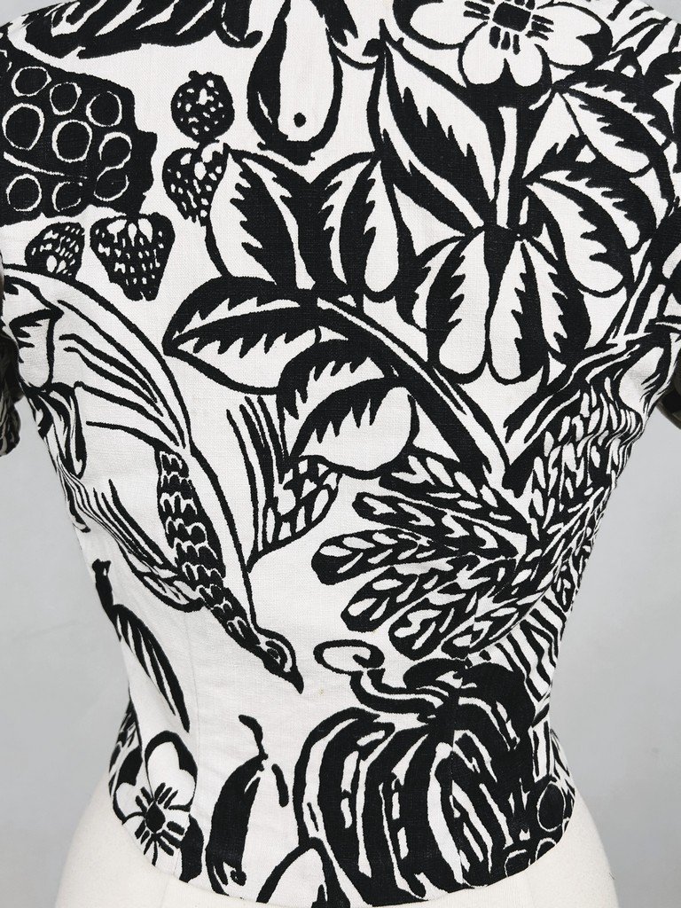 Corsage en Toile de Tournon, Raoul Dufy pour Jacques Heim - France Circa 1940-photo-4