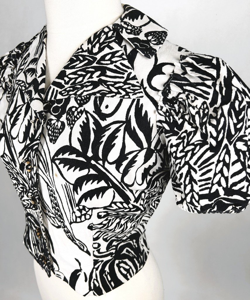 Corsage en Toile de Tournon, Raoul Dufy pour Jacques Heim - France Circa 1940-photo-5