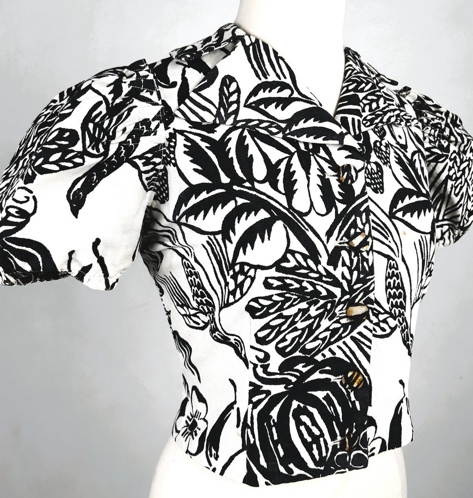 Corsage en Toile de Tournon, Raoul Dufy pour Jacques Heim - France Circa 1940