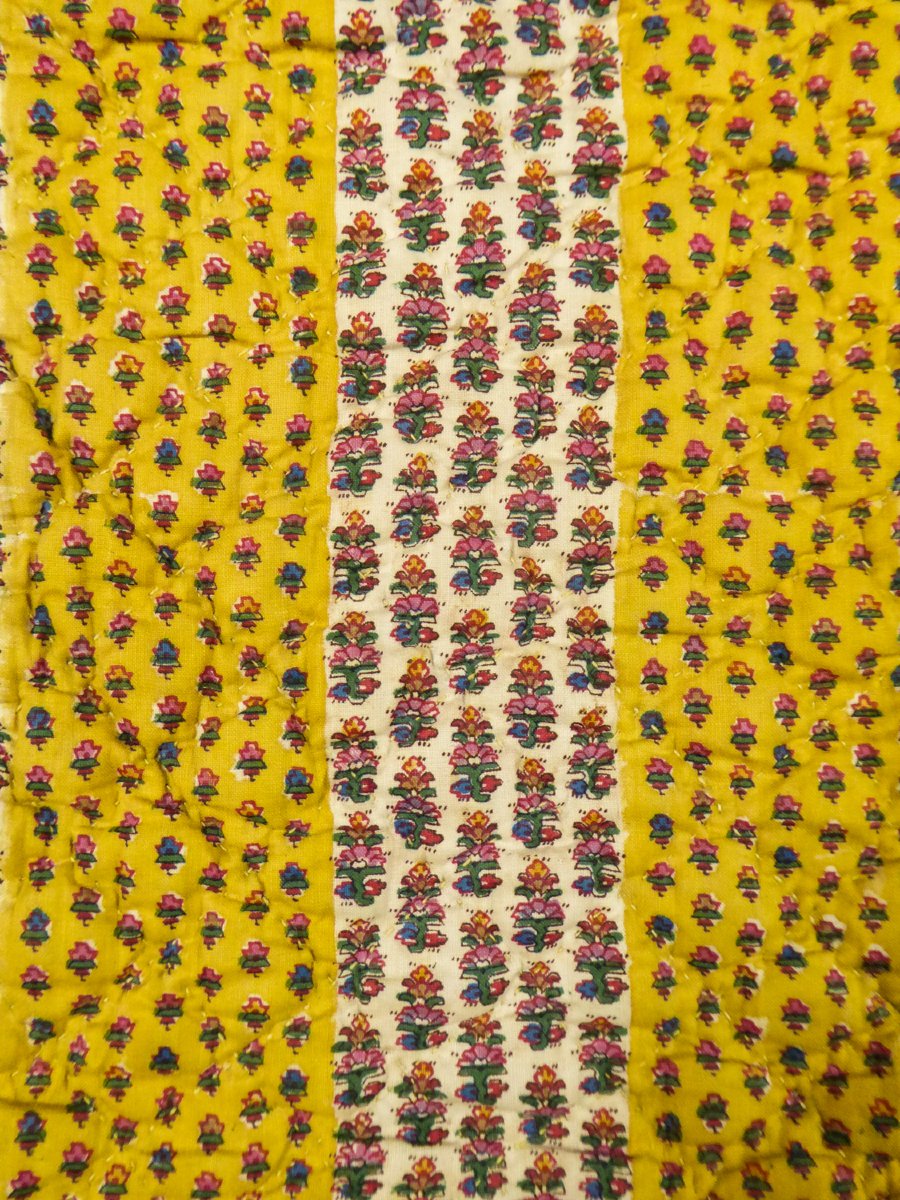 Quilted Skirt Or Petticoat In Indian Chevron Print - Provence, Circa 1860-photo-3