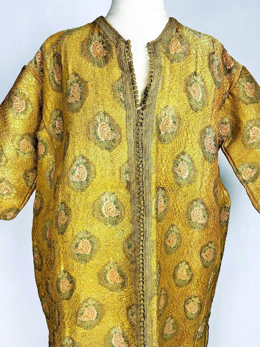 Kaftan de cérémonie de Fès en Brocart de fil d'or - Maroc XIXe siècle-photo-2